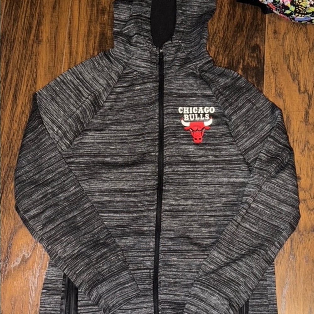 NBA Gray Zip Up Sweater with Iconic Logo